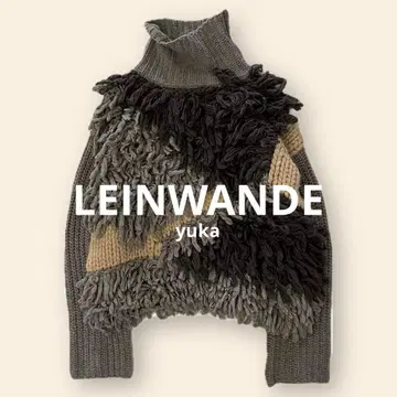 LEINWANDE 라인밴드 크레이지 패턴 하이넥 니트