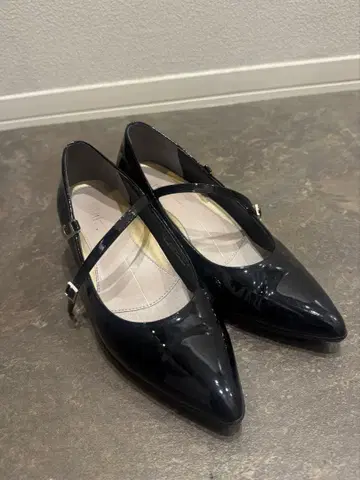 fitfit 24cm 블랙 에나멜 스틸레토 신발