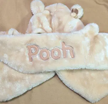 푸우 팬캡 장갑 모자 머플러 베이지 디즈니