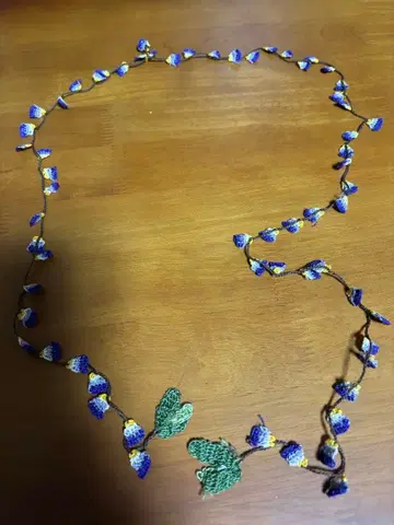 45r45rpm 꽃 모티브 니트 목걸이