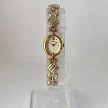 새상품 배터리 SEIKO 손목시계 석 오벌 골드