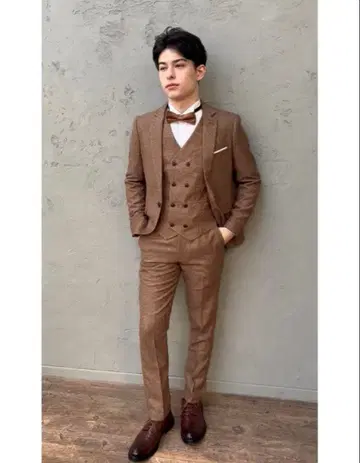 턱시도 화이트 셔츠 블랙 서스펜더 나비 넥타이 턱시도 쓰리피스 세트