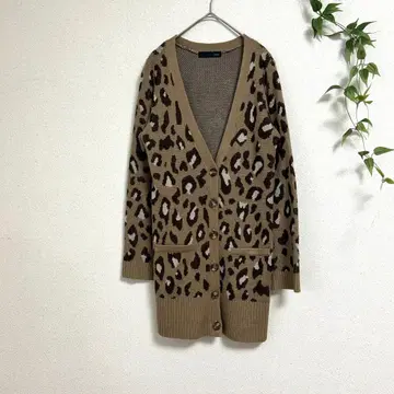 [iMAGE] 새상품급 [M] 레오파드 무늬 롱 가디건 표범 무늬