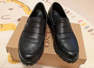 23.5CM ECCO 블랙 가죽 로퍼 스트랩 포함