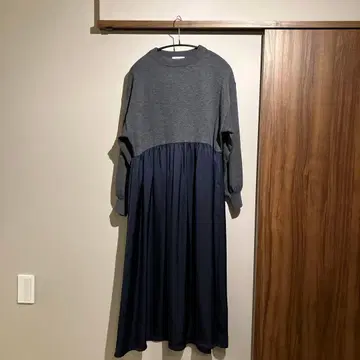 새상품급 studio CLIP 그레이 네이비 롱 원피스
