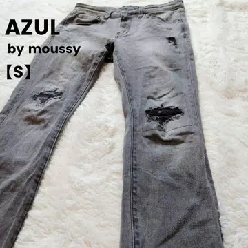 아즈르 마우지 스트레치 스키니 데님 데미지 진 남성용 [ S ]