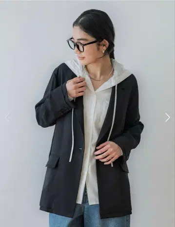 [ crewre ] size3 레이어드 시어 자켓 블랙