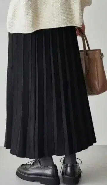 북유럽, 생활 잡화점 와자아리 니트 직물 니트 플리츠 스커트 블랙 L
