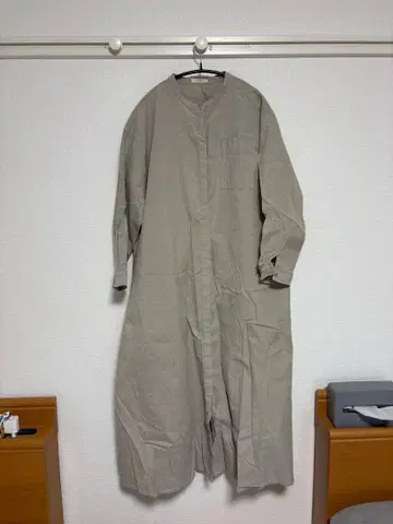 그레이 긴팔 셔츠 원피스 옥스퍼드