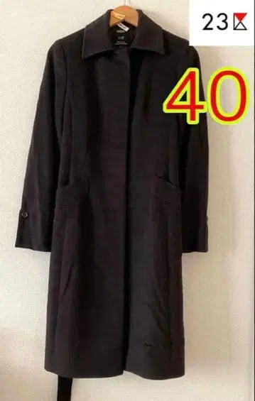 [ 23구 ] 사이즈 40 캐시미어 혼방 롱 코트 짙은 갈색