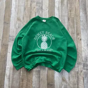 USA 구제 의류 파인애플 후르츠 맨투맨 트레이닝복 그린 M 사이즈