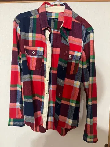 ABAHOUSE 레드 계열 체크 플란넬 셔츠 사이즈 2