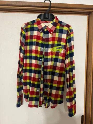 TOMMY 체크 무늬 긴팔 셔츠 M