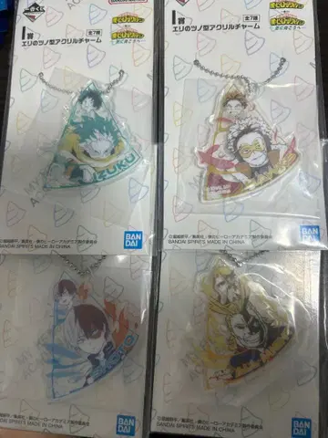 제일복권 I상 미도리야 토도로키 호크스 올마이트 아크릴 참 4종 세트