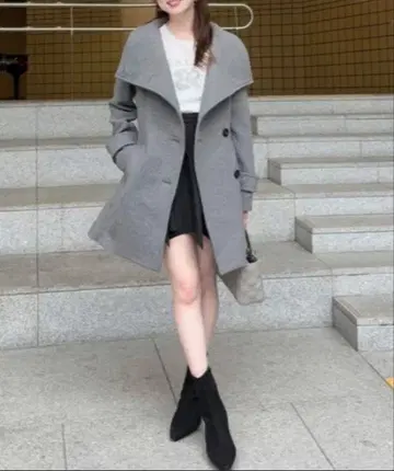 rienda 25 오버넥 신데렐라 라인 미니 코트