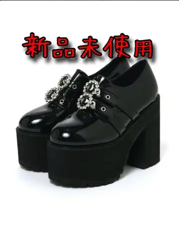 새상품 bubbles 더블 버클 통굽 신발 비쥬 37