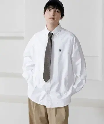 RAGEBLUE 원포인트 자수 오버 사이즈 옥스퍼드 셔츠