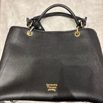 사만사 타바사 블랙 가죽 핸드백