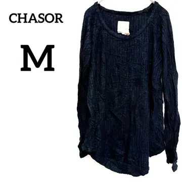 CHASOR 블랙 긴팔 스웨터 얇은 소재 [ M ] 심플 가을/겨울