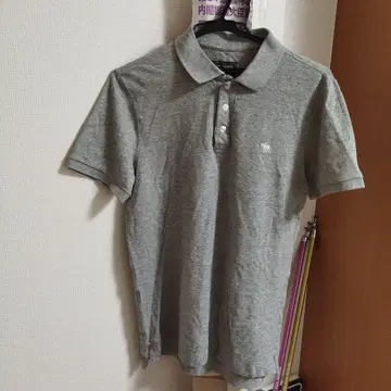 Abercrombie & Fitch 그레이 피케 셔츠 M