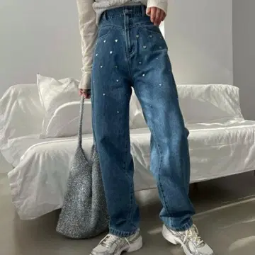 willfully 위르플리 하트 리벳 데님 팬츠