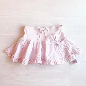 TRALALA LIZLISA 계열 연한 핑크 프릴 리본 스커트