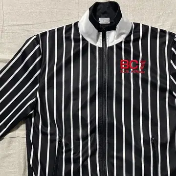 블루 크러쉬 트랙 자켓 블랙 화이트 스트라이프 골프 블랙 M