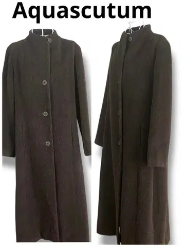 아쿠아 스큐텀 울 롱 코트 브라운 M