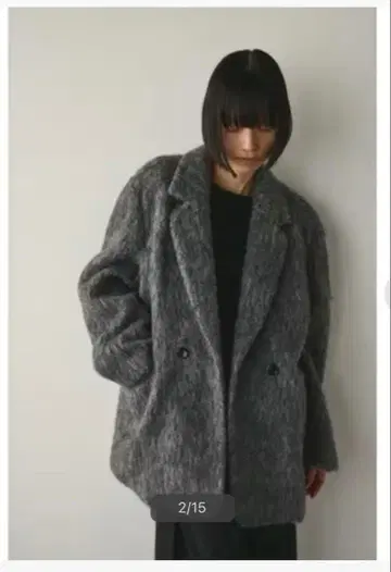 스타일 믹서기 샤기 테일러드 자켓 그레이