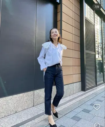 사콘 스즈노 씨 소아르 souaire 핀턱 테이퍼드 데님