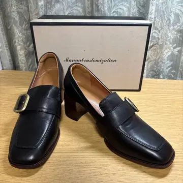 미사용 새상품 버클 가죽 로퍼 블랙