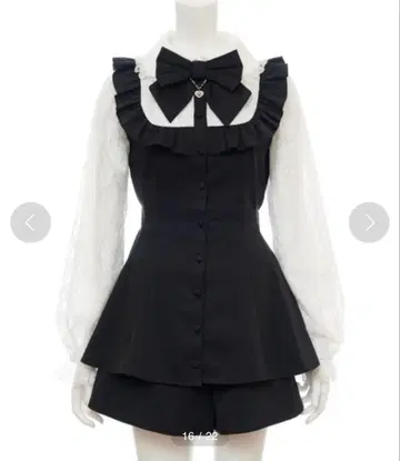 Secret Honey 소매 레이스 핀턱 프릴 요크 셋업