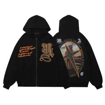 집업 후드티 블랙