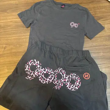 미사용 9090 레오파드 무늬 셋업