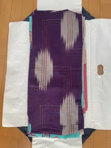 쇼와 초기 오메시 기모노 보라색과 그레이 무늬