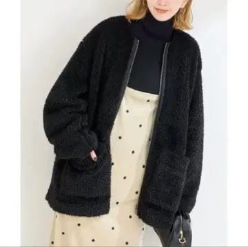 B.C STOCK 컬리 보아 노카라 오버 블루종