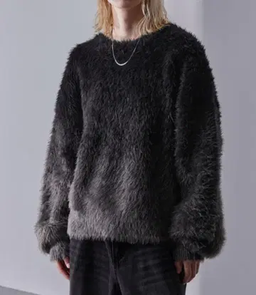 LOOSE 플러시 샤기 니트 / 그라데이션 ( 그라데이션 블랙 )