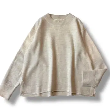 MHL. 울 니트 풀오버 멜란지 아이보리