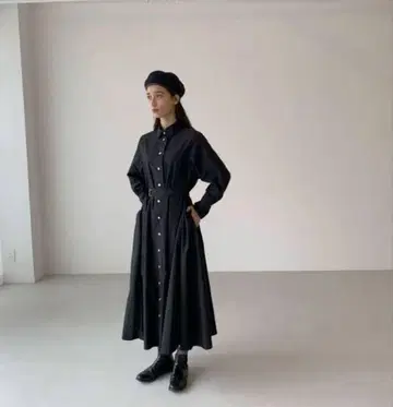 foufou THE DRESS #13 셔츠 칼라 벨티드 원피스