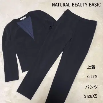 [ 새상품급 ] 내추럴 뷰티 노카라 스테파니 셋업 네이비