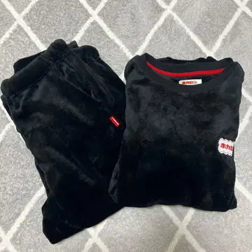 새상품 미사용 호카론 파자마 플리스 긴팔 룸웨어 상하의 세트 블랙