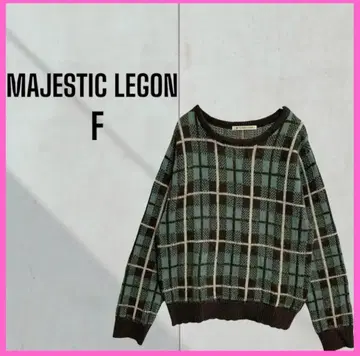 [MAJESTIC LEGON] 체크 보트넥 니트 풀오버