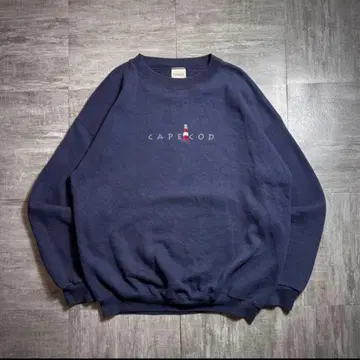 [ 90's ] TULTEX 자수 프린트 맨투맨 네이비 L 사이즈