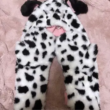 디즈니 101마리 강아지 팬캡 장갑 부착 머플러