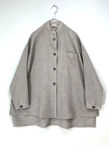 351 SANFA 고급 두꺼운 원단 울 블렌드 루즈핏 와이드 셔츠 재킷