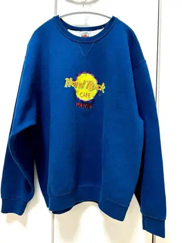 90s 하드 록 카페 USA제 구제 맨투맨 네이비 블랙