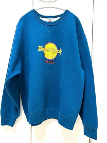 90s 하드 록 카페 USA제 구제 맨투맨 네이비 블랙