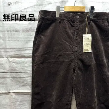새상품 무인양품 코듀로이 와이드 팬츠 다크 브라운 XL 택 포함