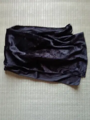 블랙 크러쉬 벨로아 오비 장식 천