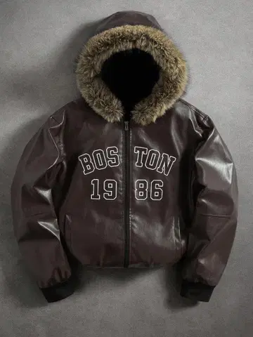 BOSTON 1986 후드 부착 바시티 자켓